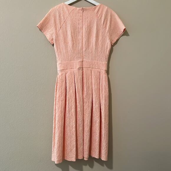 Tailored Pleated Midi Dress with Bow Detail - Picture 5 of 7